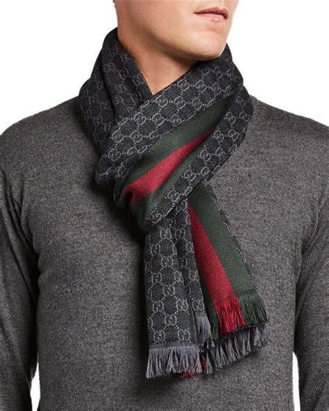 wool gucci scarf men's|gucci wool scarf unisex.